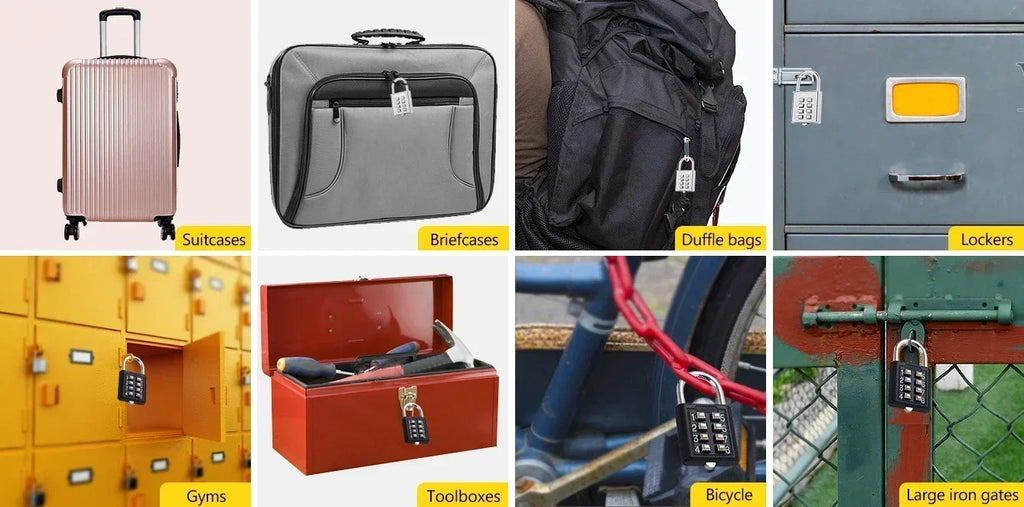 8 Digit Padlock Outdoor Waterproof Combination Zinc Alloy Travel Luggage Lock with Key for Suitcase Backpack Anti-Theft