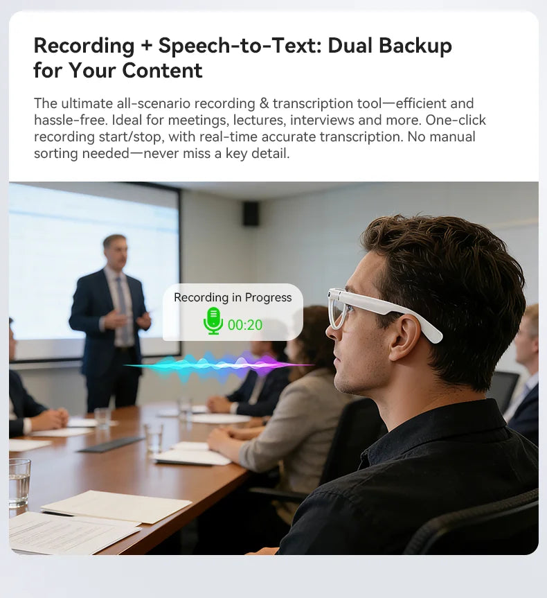 AI Smart Audio image Glasses, 3600mAh Charging Case, Hands-Free Call, Open-Ear Headphones, for Driving, Running, Daily Use