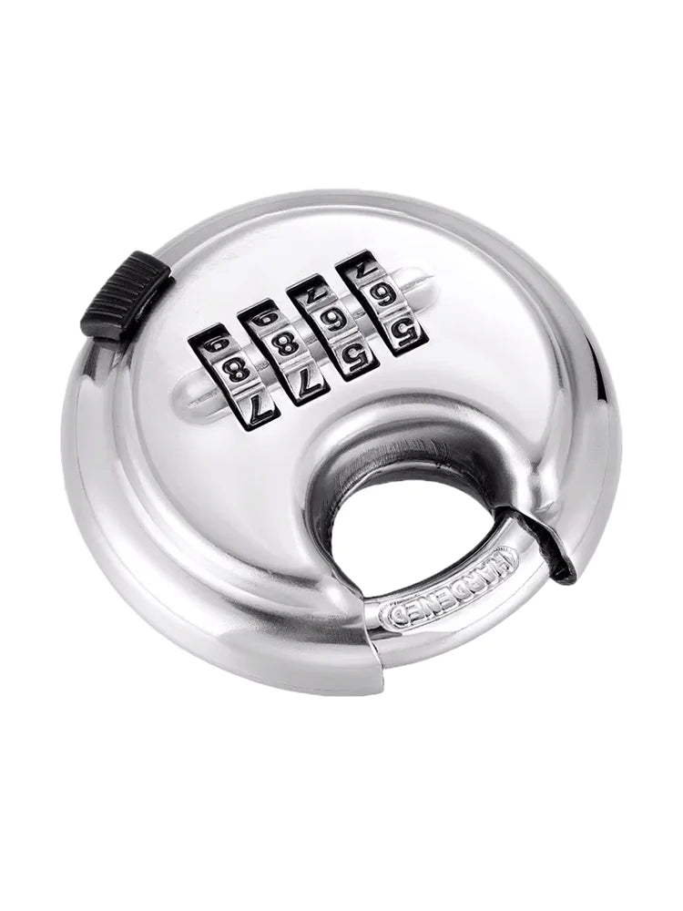 Password lock stainless steel round head password padlock warehouse round padlock waterproof and rust proof outdoor lock