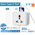 16A Tuya WiFi Smart Plug Travel Conversion Socket UK EU US Standard Power Monitor Timer Remote Control Smart Home Outlet