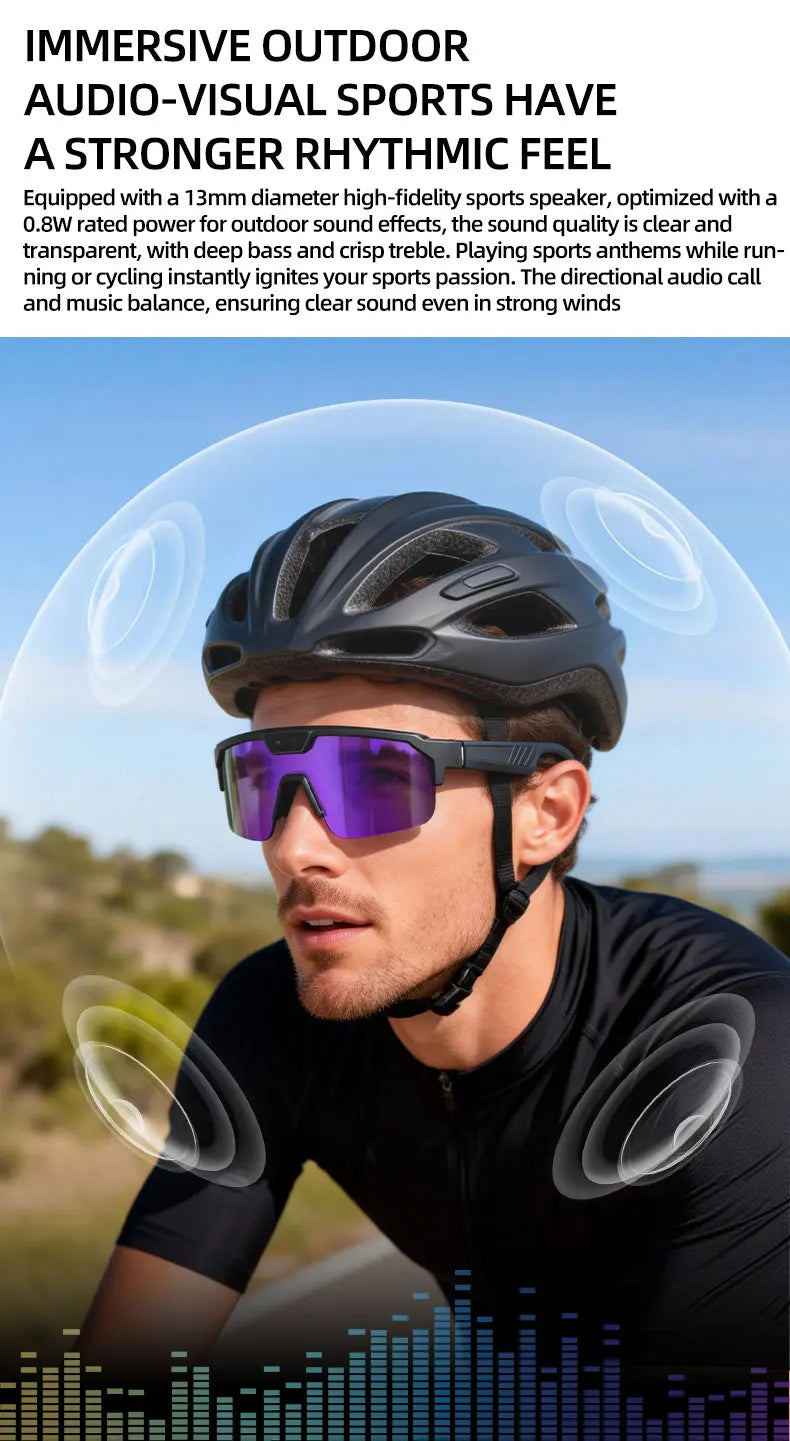 2026 New AI Camera Glasses, 1200P HD Video Recording, 30MP Photo Shooting, Voice Assistant, WiFi Sync for Cycling Hiking Travel