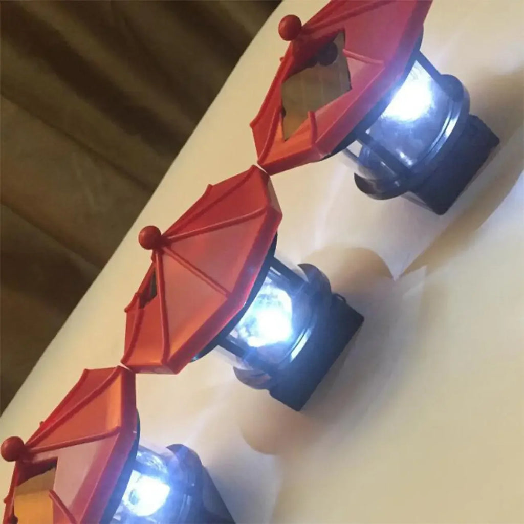 Solar Power LED Beacon LIght with Rotating Light Beam Lighthouse Solar Light Home Garden Decoration Fence Lawn Lamp Fairy