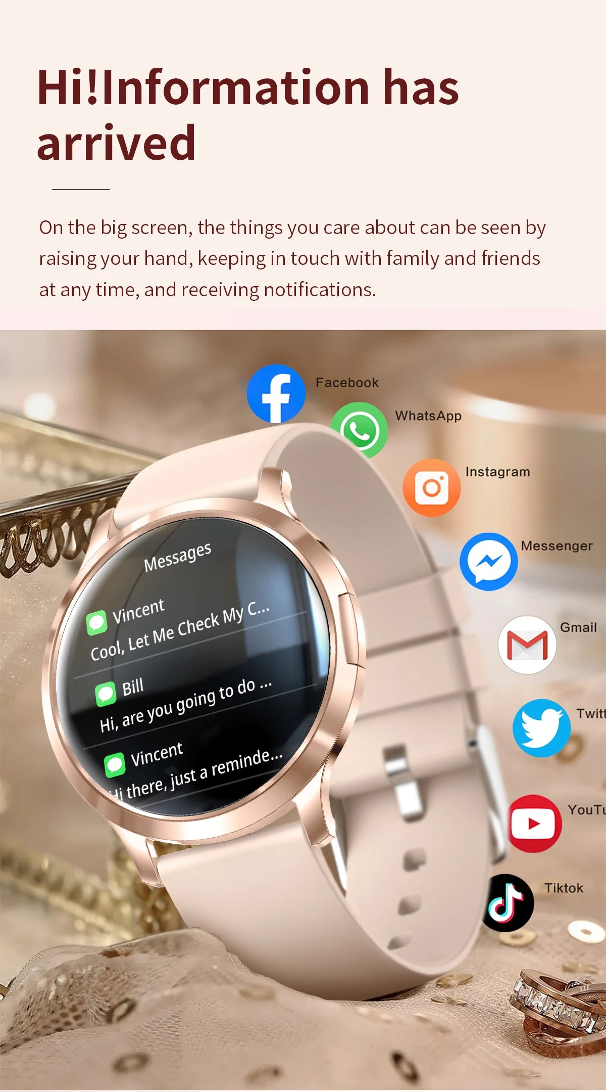 2026 New Smart Watch For Women 1.32" AMOLED Display Answer Make Call Message Health Sport Watch Ladies' Gift Music Digital Clock
