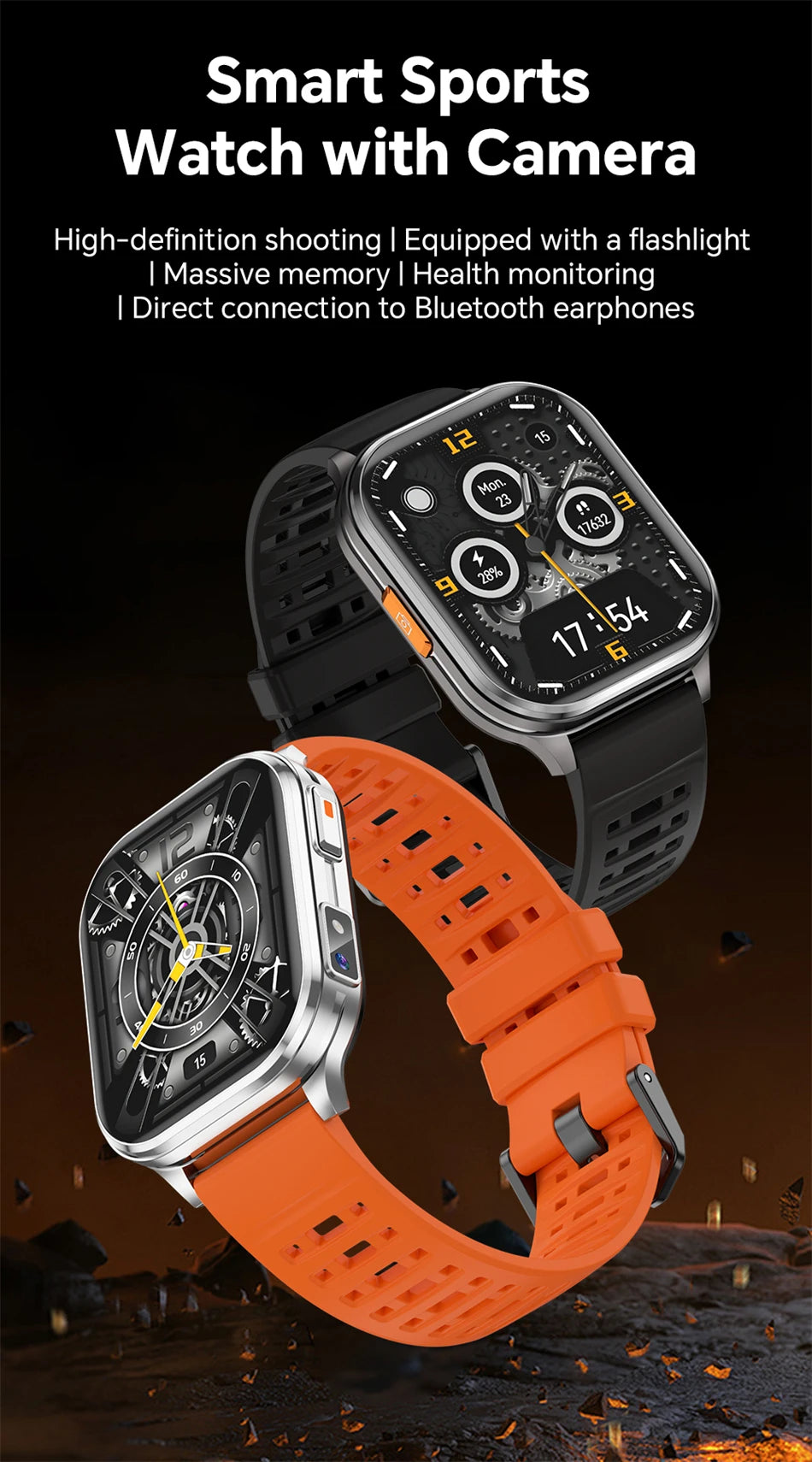 2026New Smart Watch With Camera Men Women Photos Record Video Health Sports Fitness IP68 Waterproof BT Call Recording Smartwatch